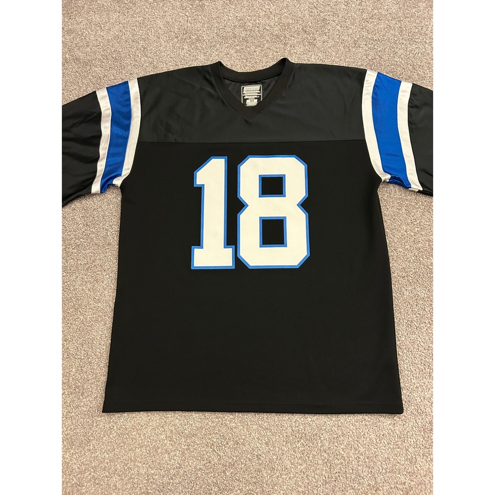 Bishop Football Jersey Mens Medium Black Excellent Ticketmaster 18 Mesh V-Neck